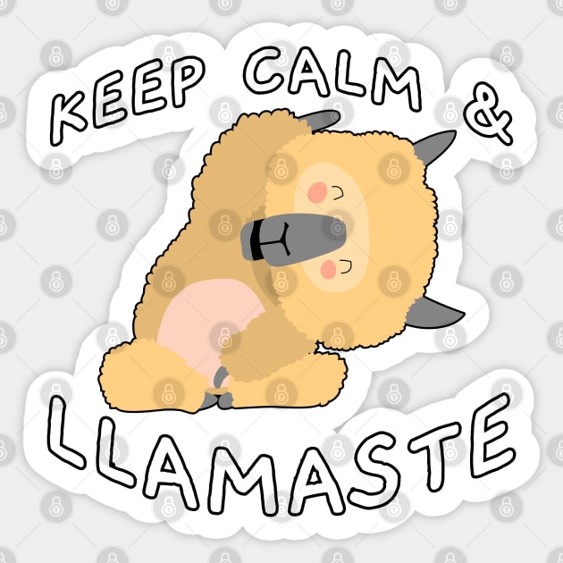 Keep Calm And Llamaste Pose 4 Sticker by Shawnsonart